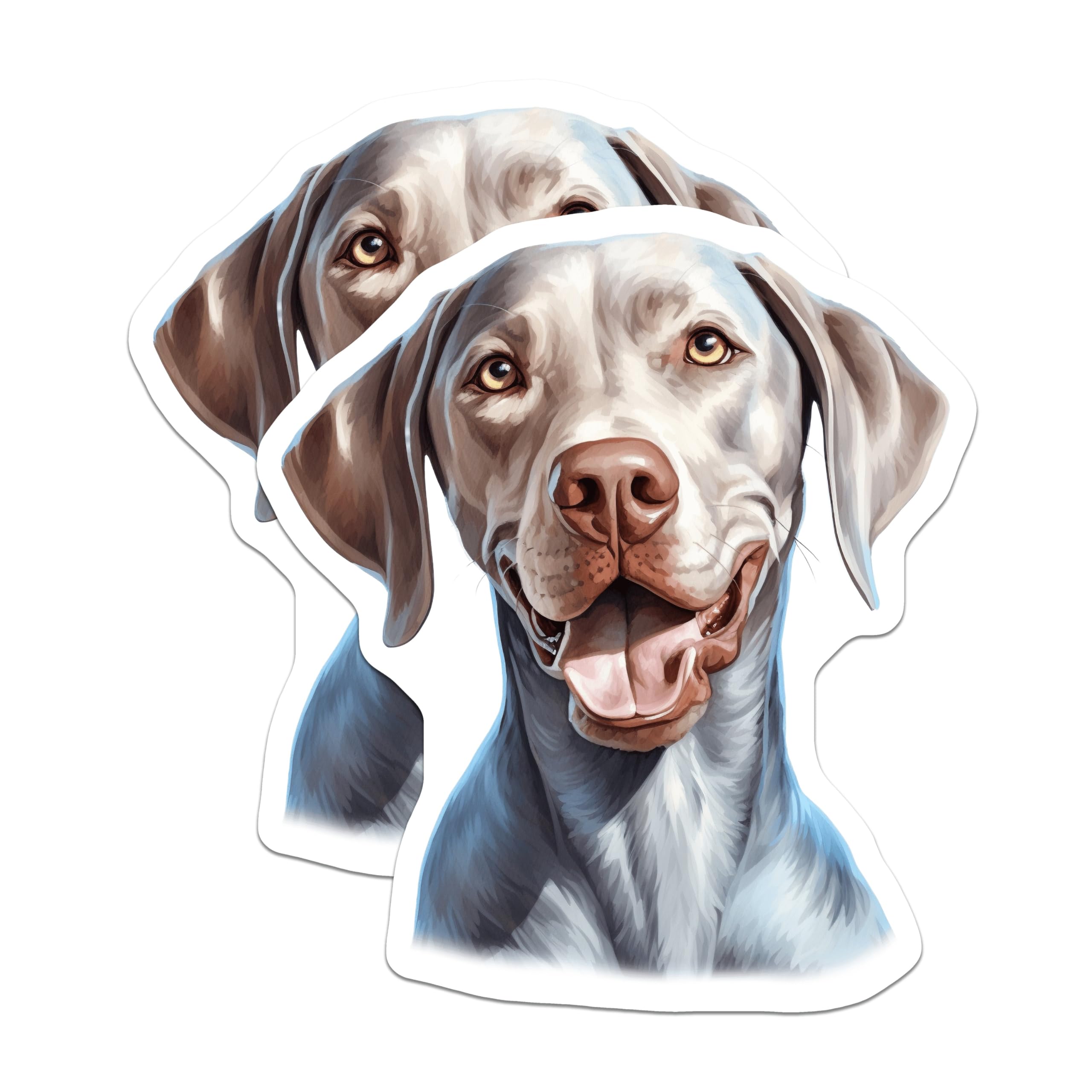 (2 Pack) Weimaraner Dog Magnets - Pet Lover Refrigerator Decor - Weimaraner Art - 5 Inches On Longest Side - Thick Durable Magnet - Made in USA - MAG29662