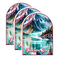(3 Pack) Glacier Bay Decals - Alaska National Park - Nature Scenery Decals - 3 Inches On Longest Side - Easy Peel & Apply - Made in USA - 3MCS0403