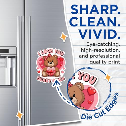 (2 Pack) Love You Bear Magnets - Cute Bear Magnets - I Love You Fridge Magnets- 5" On Longest Side - for Fridges, Toolboxes, Cars - Made in USA - MAG2975