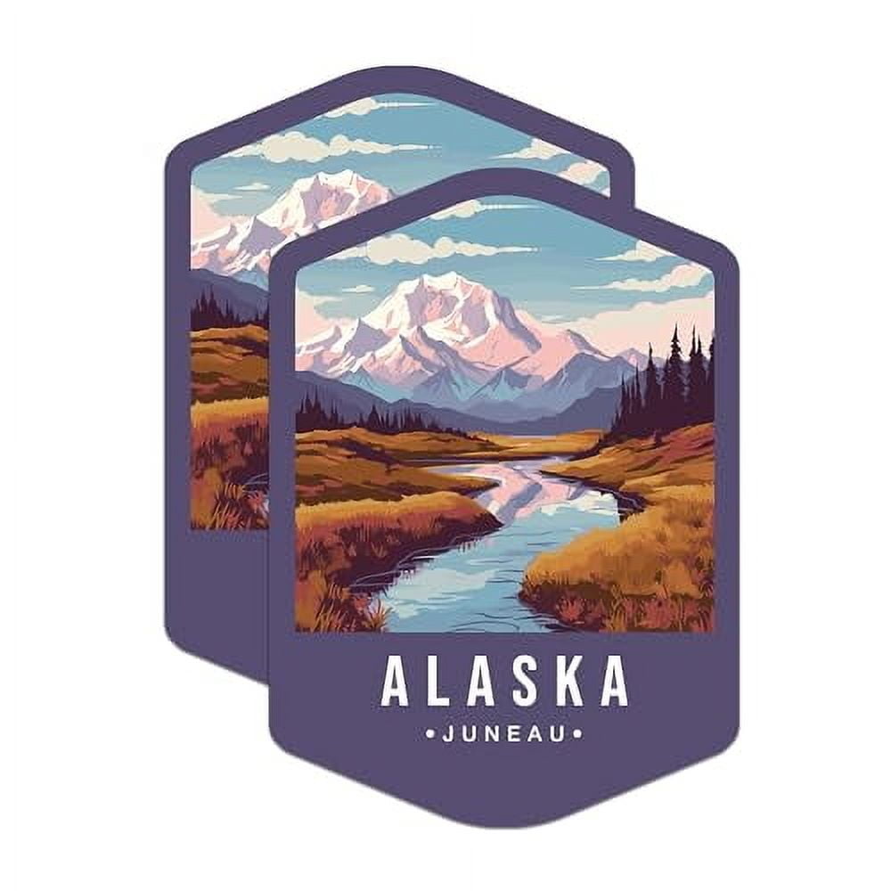 (2 Pack) Alaska State and Capitol Magnets - AK State Magnet - Choose from 50 States - 5" On Longest Side - Premium Magnet - for Cars, Refrigerators, Toolboxes, Lockers - Made in USA - MAG1458