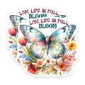 (2 Pack) Butterfly Floral Magnet - Inspirational Home Decor - 5" On Longest Side - Sticks to Smooth Flat Surfaces - Made in USA - MAG10074