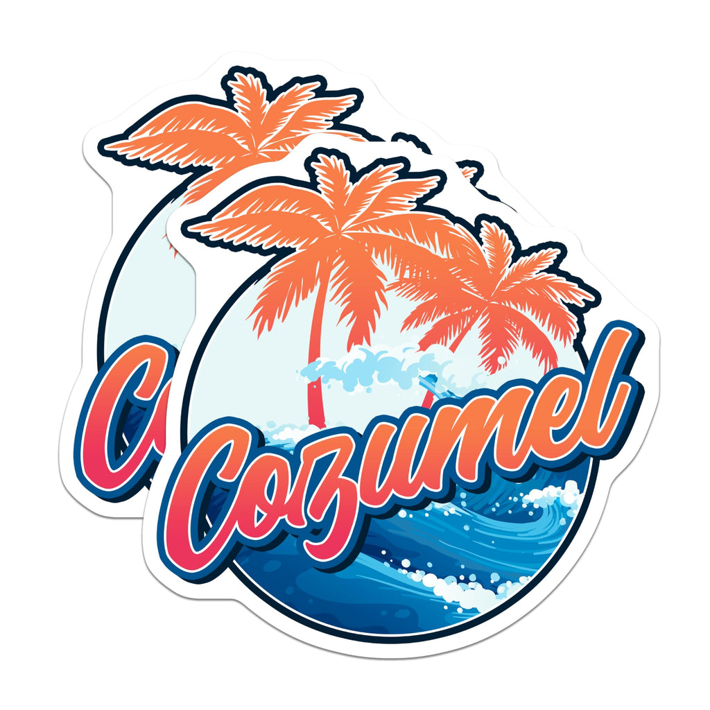 (2 Pack) Cozumel Mexico Magnets - Travel Souvenir - Tropical Island Decor - 5" On Longest Side - Premium Magnet - for Cars, Refrigerators, Toolboxes, Lockers - Made in USA - MAG17205