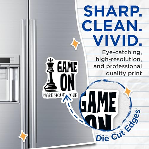 (2 Pack) Game On Magnets - Make Your Move Magnets - Motivational Chess Magnets - 5" On Longest Side - for Cars, Refrigerators, Toolboxes, Lockers - Made in USA BMCS3183