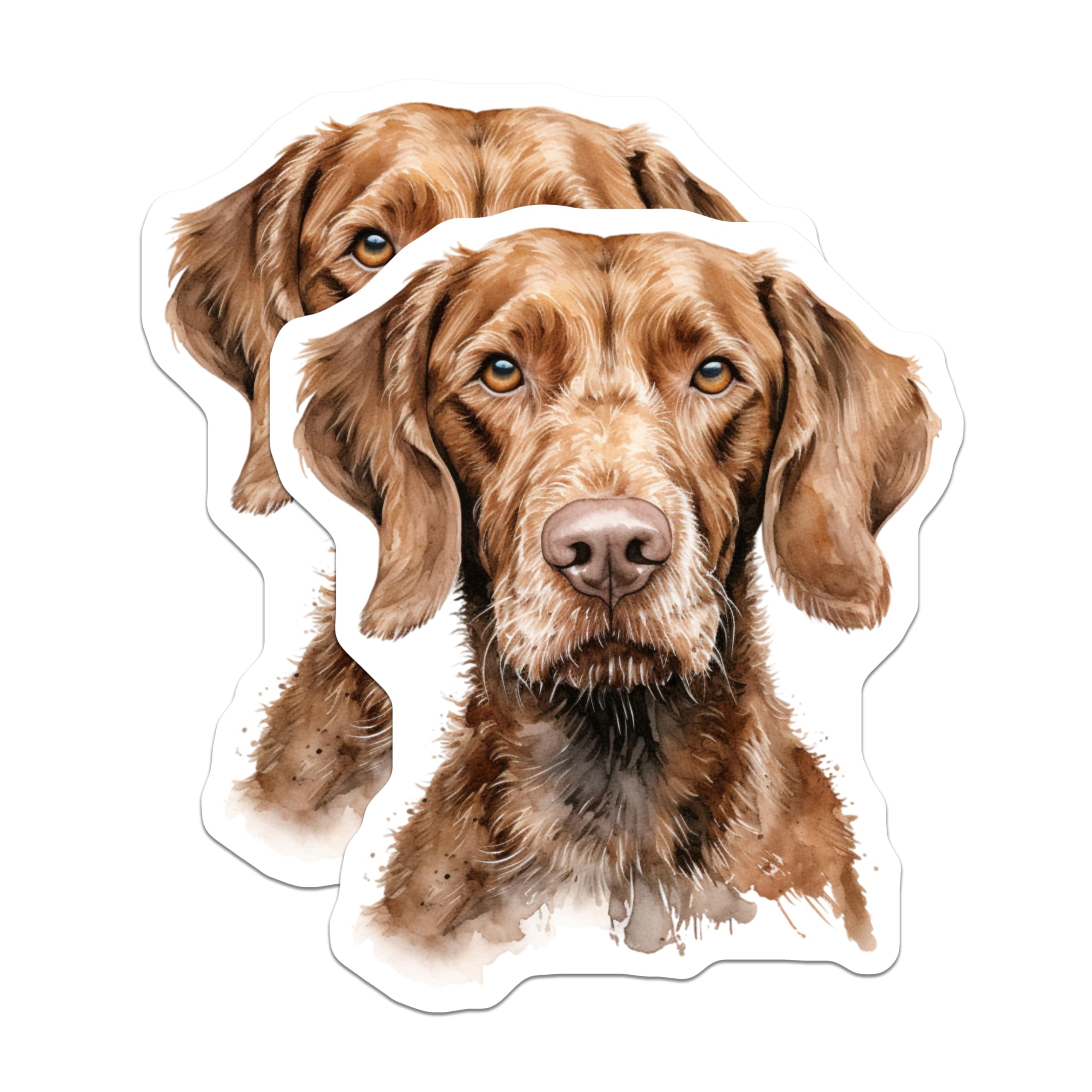 (2 Pack) Wirehaired Dog Art Magnets - Dog Lover Decor - Pet Owner Present for Fridge - 5 Inches On Longest Side - Thick Durable Magnet - Made in USA - MAG28075