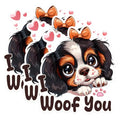 (3 Pack) Cavalier Spaniel Decals - I Woof You - Laptop Decals - 3 Inches On Longest Side - Easy Peel & Apply - Made in USA - 3MCS1209