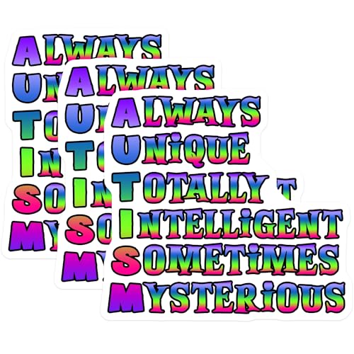 (3 Pack) Always Unique Decals - Intelligent Mysterious Decals - Laptop Decal Variety Pack- 3 Inches On Longest Side - Easy Peel & Apply - Made in USA - 3MCS5741