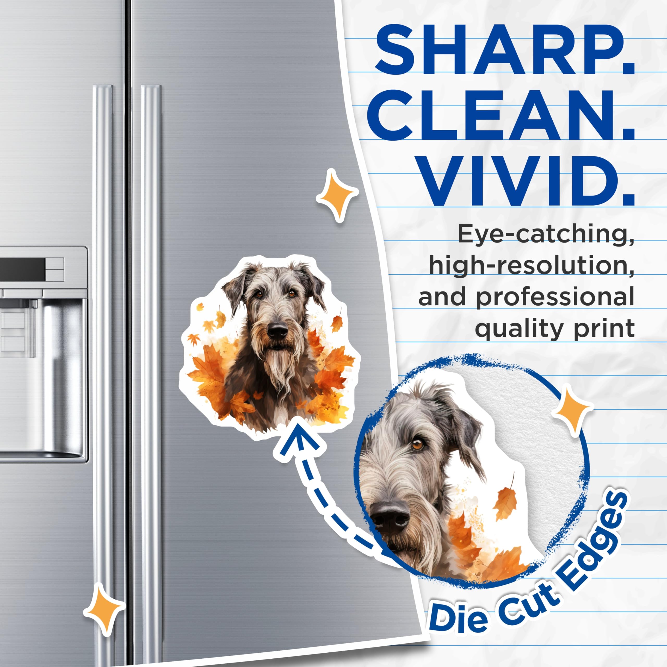 (2 Pack) Schnauzer Magnets - Autumn Dog Art - Fall Pet Decor - 5 Inches On Longest Side - Thick Durable Magnet - Made in USA - MAG23484