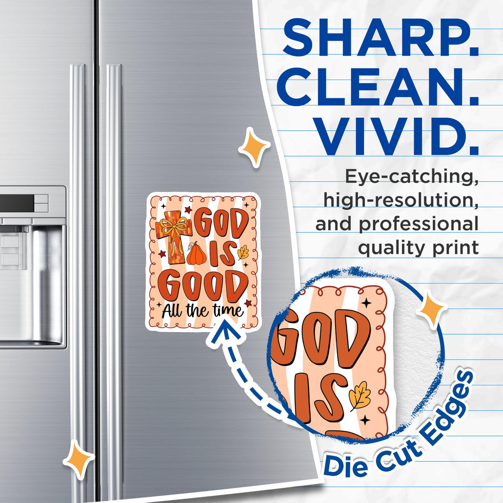 (2 Pack) God is Good Magnets - Fall Christian Decor - Faith Inspirational Religious Kitchen Refrigerator - 5 Inches On Longest Side - Thick Durable Magnet - Made in USA - MAG25120