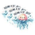 (3 Pack) Jellyfish Decals - Feeling Jelly Stickers - Cute Cartoon Decals - 3 Inches On Longest Side - Easy Peel & Apply - Made in USA - 3MCS8050