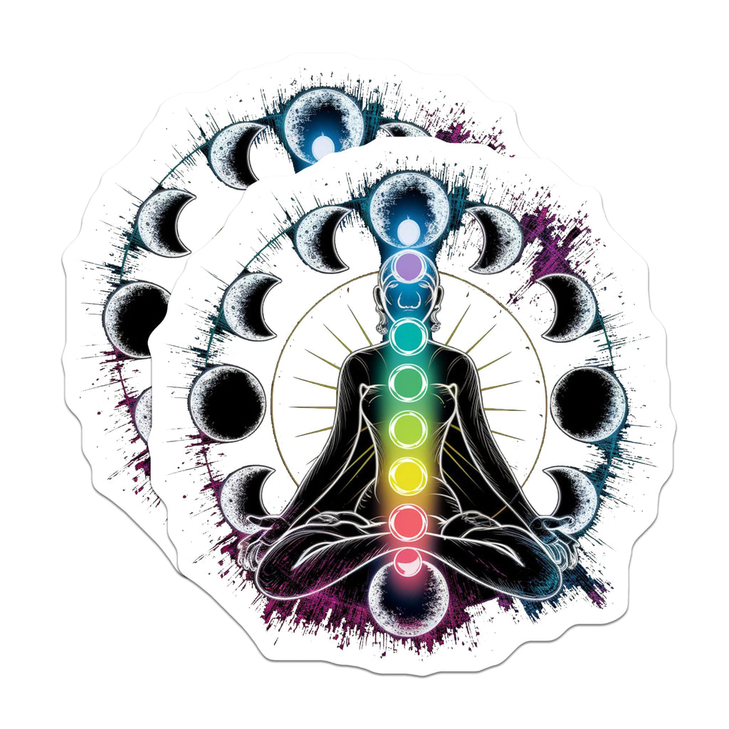 (2 Pack) Chakra Magnets - Yoga Meditation Decor - Spiritual Fridge Decoration - 5" On Longest Side - Premium Magnet - for Cars, Refrigerators, Toolboxes, Lockers - Made in USA - MAG14957