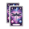 (2 Pack) Dragonfly Magnets - Celestial Cosmic Moon Phase - Mystical Insect Art Decor - 5 Inches On Longest Side - Thick Durable Magnet - Made in USA - MAG20828
