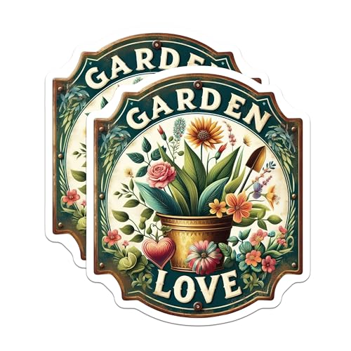 (2 Pack) Garden Love Magnets - Floral Decor - Indoor Outdoor Plant - Garden Enthusiast - 5" On Longest Side - for Cars, Fridges, Toolboxes - Made in USA - MAG6970