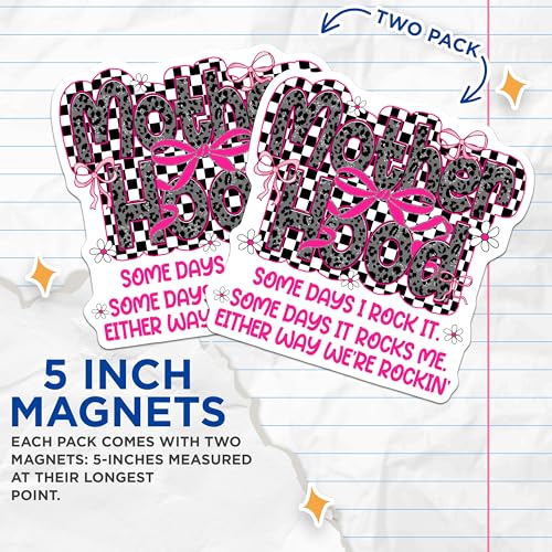 (2 Pack) Inspirational Quote Decor Magnet - Fun Mother's Day Home Decor - 5" On Longest Side - Sticks to Smooth Flat Surfaces - Made in USA - MAG9565