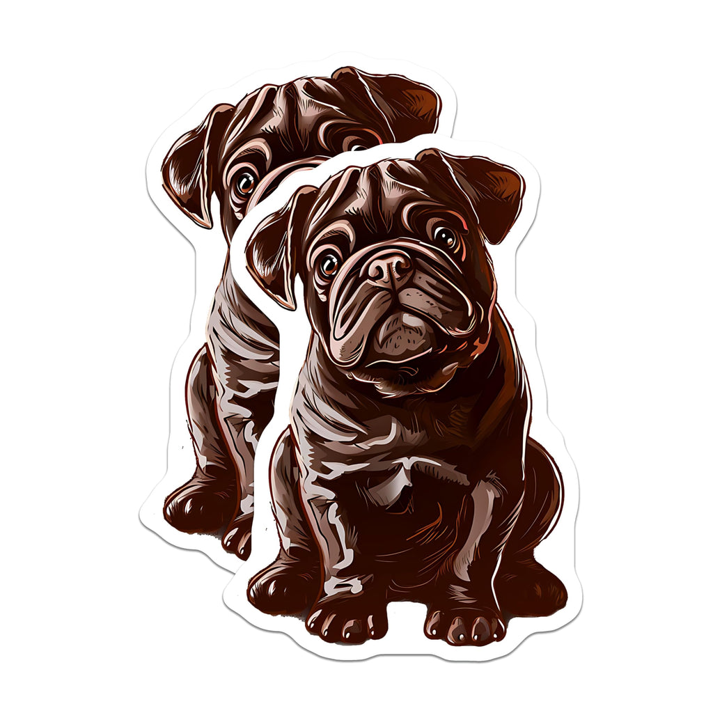 (2 Pack) Pug Dog Magnets - Cute Pet - Fridge Decor - Animal Lover - 5" On Longest Side - Premium Magnet - for Cars, Refrigerators, Toolboxes, Lockers - Made in USA - MAG16522