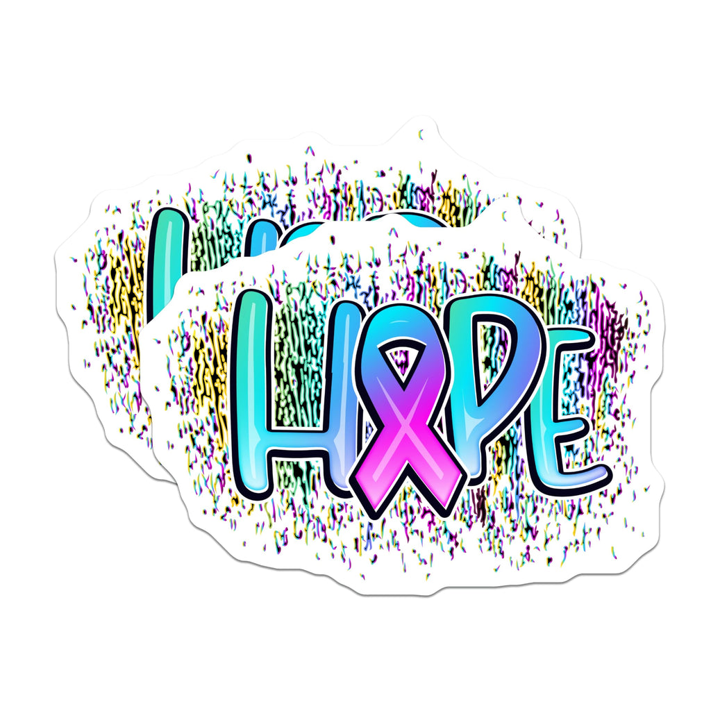 (2 Pack) Hope Ribbon Magnets - Awareness Magnets - Inspirational Saying Magnets - 5" On Longest Side - Premium Magnet - for Cars, Refrigerators, Toolboxes, Lockers - Made in USA - MAG18860