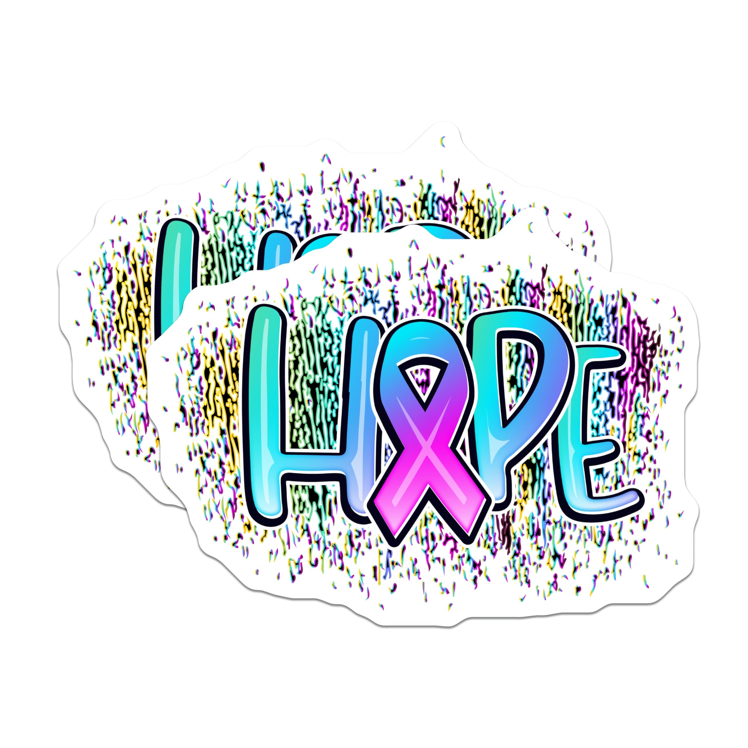 (2 Pack) Hope Ribbon Magnets - Awareness Magnets - Inspirational Saying Magnets - 5" On Longest Side - Premium Magnet - for Cars, Refrigerators, Toolboxes, Lockers - Made in USA - MAG18860