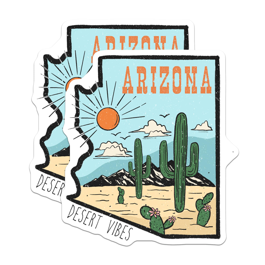 (2 Pack) Arizona Desert Magnets - Cactus State Art - Southwestern Souvenir - Travel Magnets - 5" On Longest Side - Premium Magnet - for Cars, Refrigerators, Toolboxes, Lockers - Made in USA - MAG17979