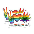 (2 Pack) Peace Love Pride Magnets - LGBTQ+ Decor - Pride Month Decoration - 5" On Longest Side - for Cars, Fridges, Toolboxes - Made in USA - MAG8283