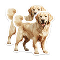 (2 Pack) Golden Retriever Magnets - Loyal Dog Breed Art - Happy Pet Lover Home Decor for Fridge - 5 Inches On Longest Side - Thick Durable Magnet - Made in USA - MAG23597