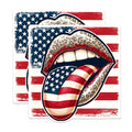 (2 Pack) American Flag Lips Magnets - Patriotic Lip Art Magnets - USA Flag Tongue Magnets- 5" On Longest Side - for Fridges, Toolboxes, Cars - Made in USA - MAG2704