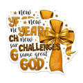 (2 Pack) New Year Christian Magnets - Inspirational Faith Decor - Motivational Challenges Quote - Spiritual Reminders - 5 Inches On Longest Side - Thick Durable Magnet - Made in USA - MAG19976