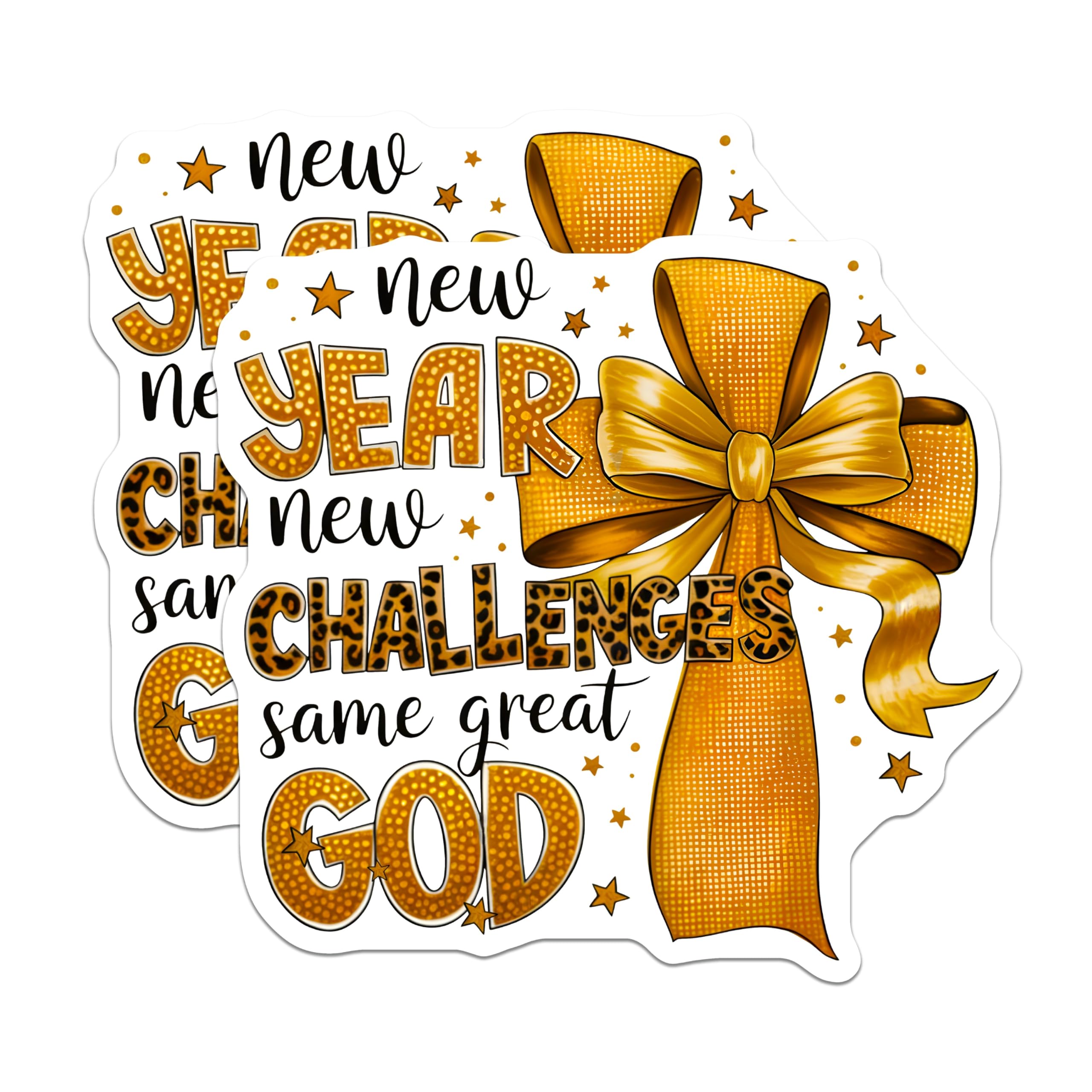 (2 Pack) New Year Christian Magnets - Inspirational Faith Decor - Motivational Challenges Quote - Spiritual Reminders - 5 Inches On Longest Side - Thick Durable Magnet - Made in USA - MAG19976