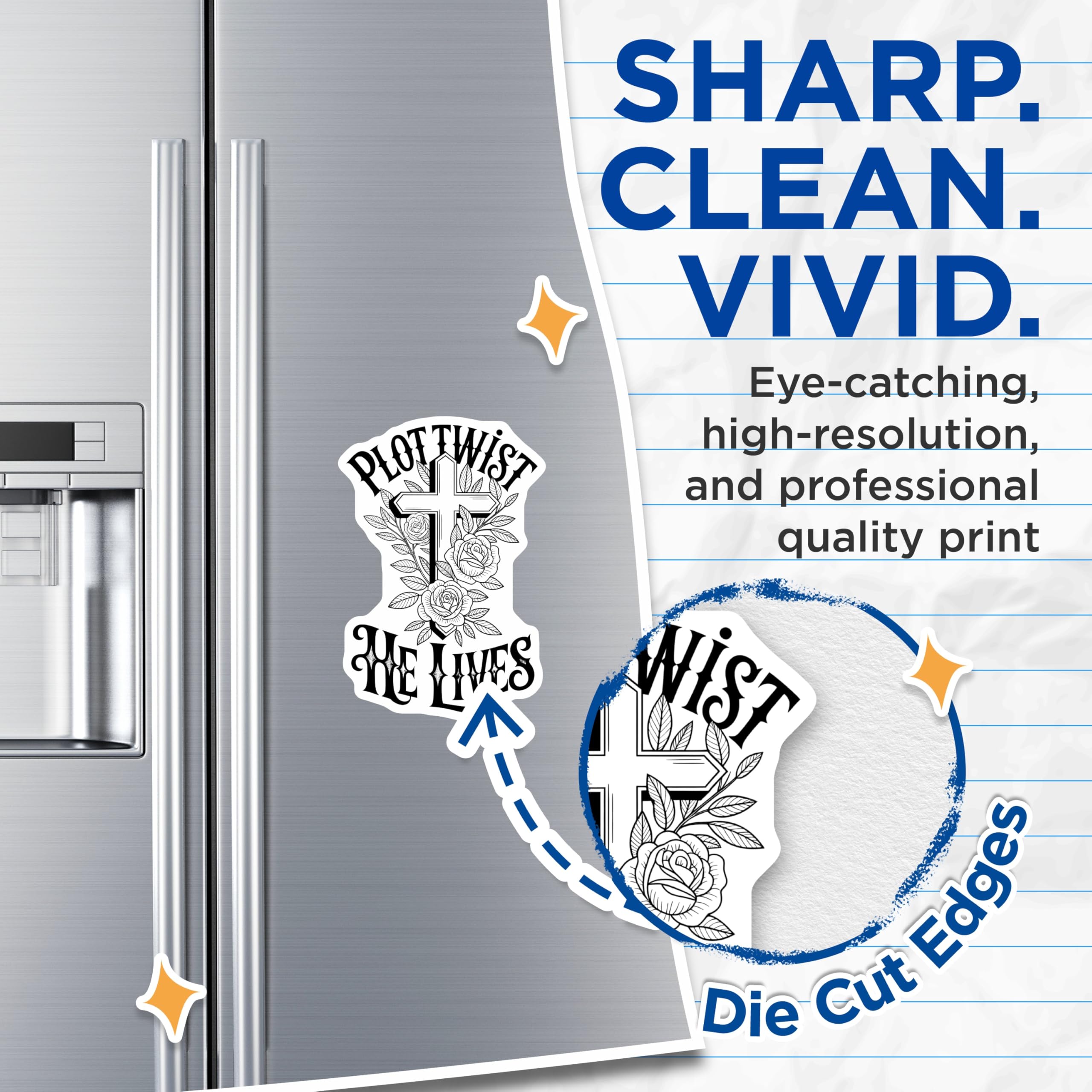 (2 Pack) Plot Twist He Lives Magnets - Religious Magnets - Christian Magnets - 5" On Longest Side - Premium Magnet - for Cars, Refrigerators, Toolboxes, Lockers - Made in USA - MAG15764