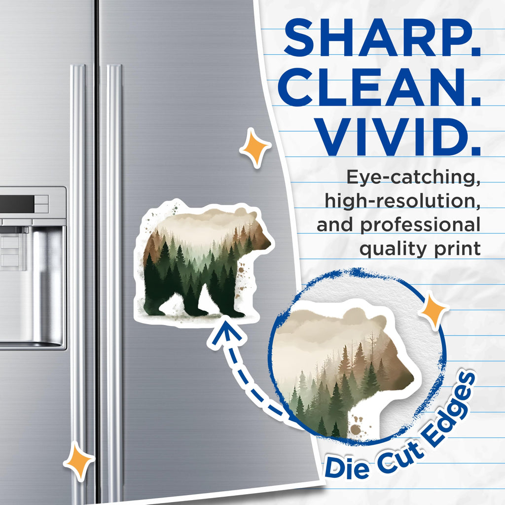 (2 Pack) Bear Forest Magnets - Nature Scene Decor - Wildlife Fridge Magnets - 5" On Longest Side - Premium Magnet - for Cars, Refrigerators, Toolboxes, Lockers - Made in USA - MAG14795