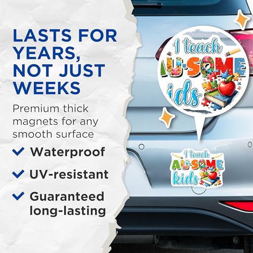 (2 Pack) I Teach AU-Some Kids Magnets - Teacher Appreciation - Classroom Decor - Teacher Gifts - 5" On Longest Side - for Cars, Fridges, Toolboxes - Made in USA - MAG8037