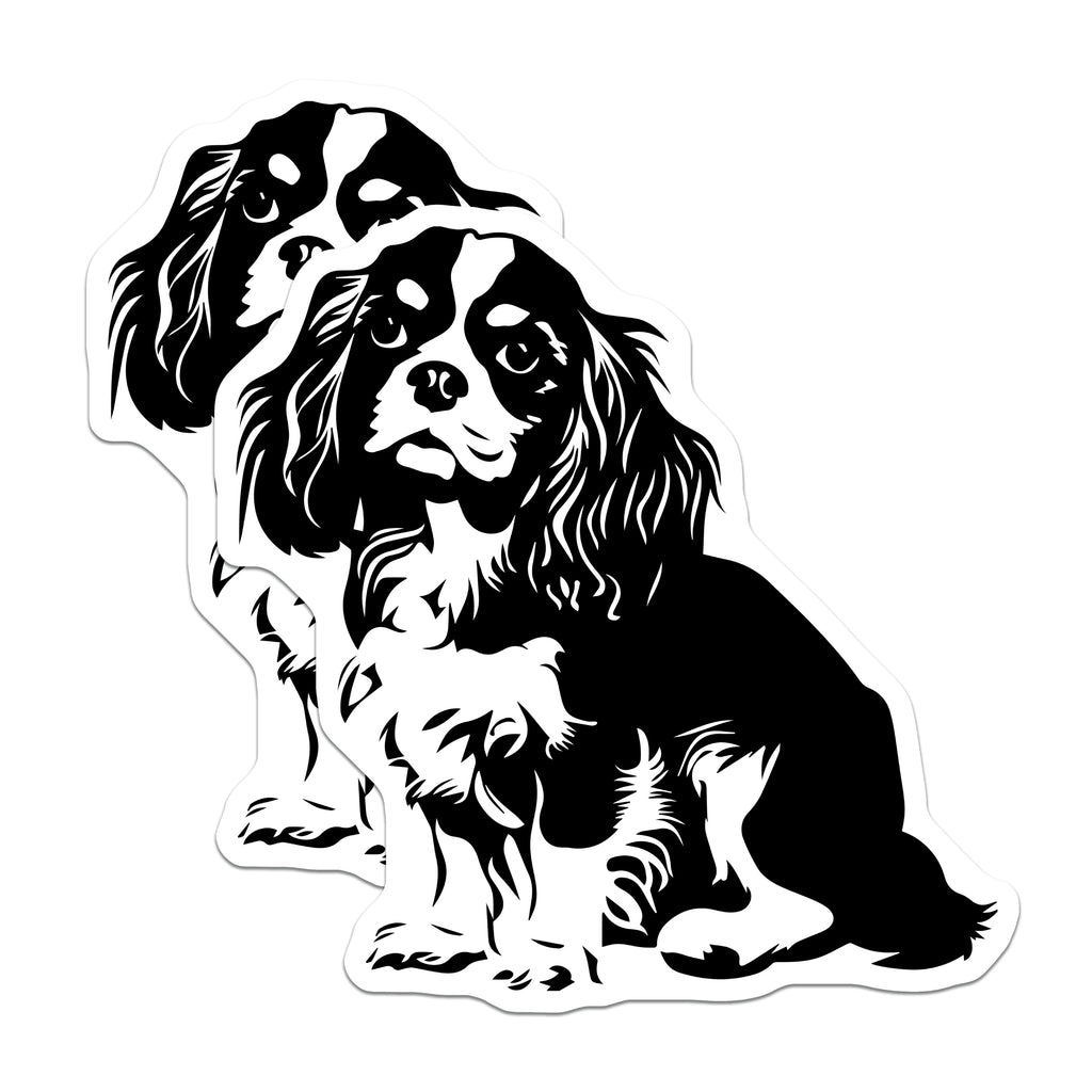 (2 Pack) Cavalier King Charles Spaniel Magnets - Dog Mom Dad Accent - Pet Lover Refrigerator Decor - 5 Inches On Longest Side - Thick Durable Magnet - Made in USA - MAG38383