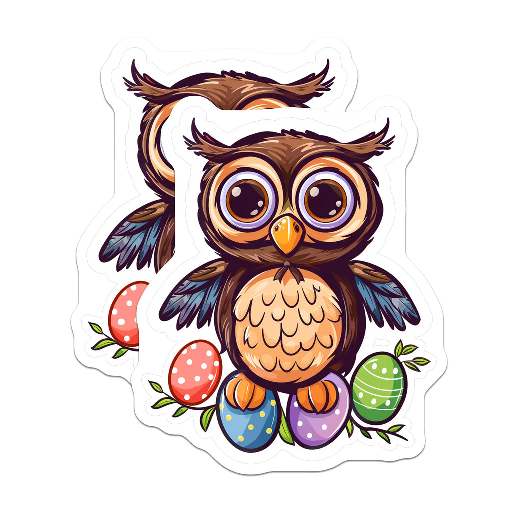 (2 Pack) Easter Owl Magnets - Spring Animal Fridge Decor - Whimsical Kitchen Locker Magnet - 5 Inches On Longest Side - Thick Durable Magnet - Made in USA - MAG37558