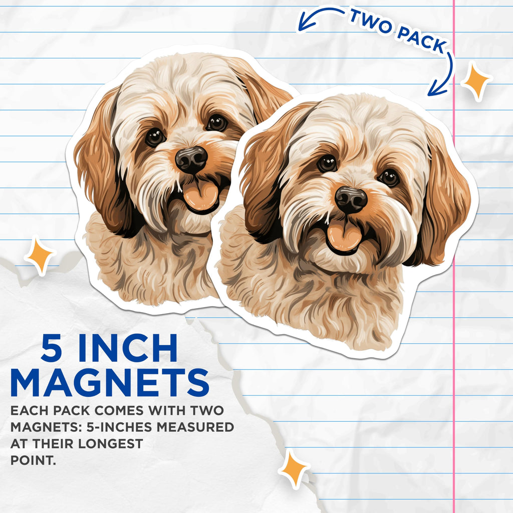 (2 Pack) Havanese Dog Magnets - Dog Mom Fridge Decor - Pet Owner Home Accessory - Animal Lover Kitchen Display - 5 Inches On Longest Side - Thick Durable Magnet - Made in USA - MAG28579