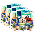 (3 Pack) Texas Pride Decals - Cowboy - Lone Star State Decor- 3 Inches On Longest Side - Easy Peel & Apply - Made in USA - 3MCS5478