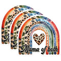 (3 Pack) Mama of Both Decals - Rainbow Decal - Leopard Heart Mom Decal - 3 Inches On Longest Side - Easy Peel & Apply - Made in USA - 3MCS6953