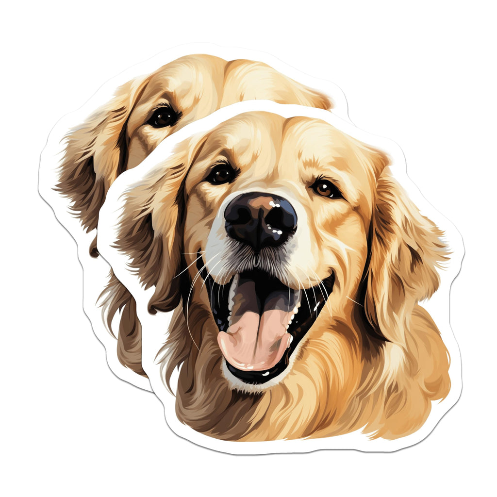 (2 Pack) Golden Retriever Dog Magnets - Happy Dog Face - Dog Mom Home Decor - 5 Inches On Longest Side - Thick Durable Magnet - Made in USA - MAG25645
