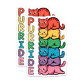 (2 Pack) Cat Rainbow Stack Stickers - Purride - Fun Cat Pride Stickers - 5" On Longest Side - Sticks to Smooth Flat Surfaces - Made in USA - BMCS9555