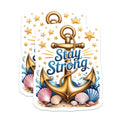 (2 Pack) Stay Strong Anchor Magnets - Inspirational Quote Art - Coastal Beach Decor - 5 Inches On Longest Side - Thick Durable Magnet - Made in USA - MAG36817