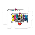 (2 Pack) Sarcasm is My Love Language Magnets - Funny Witty Saying Decor - Humorous Statement Fridge Art - 5 Inches On Longest Side - Thick Durable Magnet - Made in USA - MAG21817