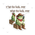 (2 Pack) Grumpy Cowboy Frog Magnets - Funny Western Meme Decor - Sarcastic Explicit Quote Magnet - 5 Inches On Longest Side - Thick Durable Magnet - Made in USA - MAG22099