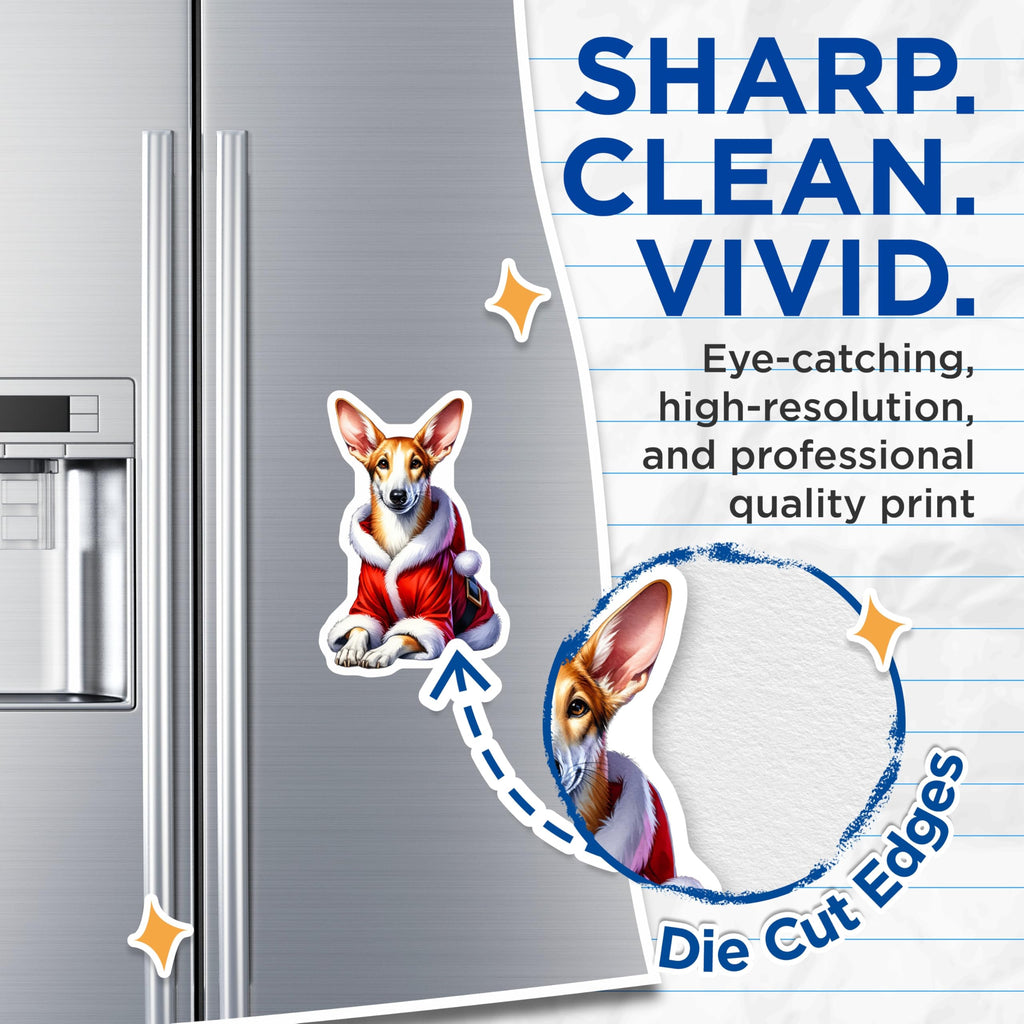 (2 Pack) Corgi Santa Magnets - Christmas Dog Decorations - Holiday Pet Refrigerator Locker Accents - 5 Inches On Longest Side - Thick Durable Magnet - Made in USA - MAG24944