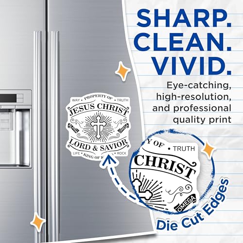 (2 Pack) Jesus Christ Magnets Magnets - Religious Decor - Christian Faith Symbols - 5" On Longest Side - Made in USA - Sticks to Refrigerators & Metal Surfaces - MAG9157