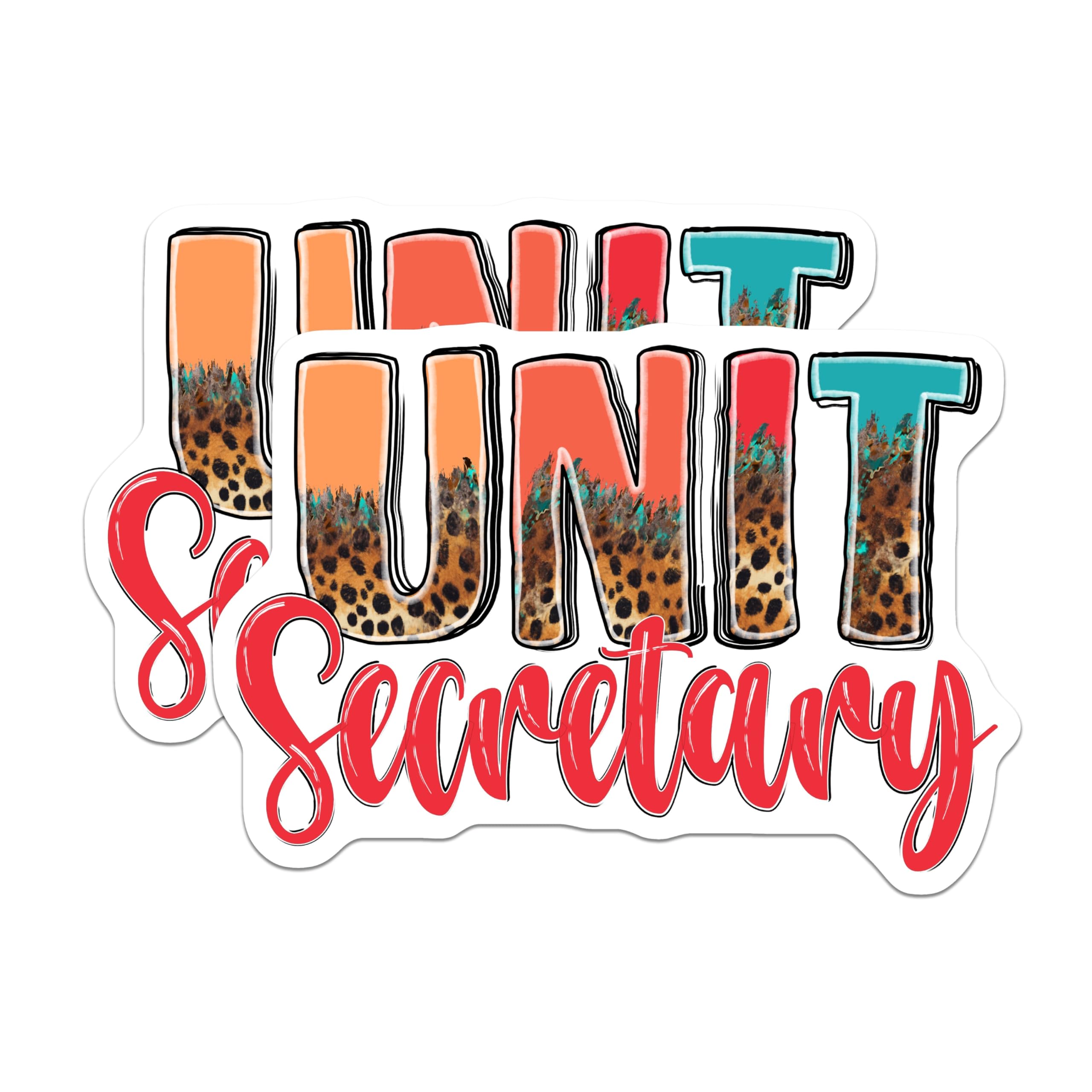 (2 Pack) Unit Secretary Magnets - Secretary Appreciation - Animal Print Office Decor - 5" On Longest Side - Premium Magnet - for Cars, Refrigerators, Toolboxes, Lockers - Made in USA - MAG18692