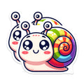 (2 Pack) Kawaii Snail Magnets - Rainbow Animal Decor - Cute Refrigerator Accessory - Locker Memo Holder - Kids Room - 5 Inches On Longest Side - Thick Durable Magnet - Made in USA - MAG38322