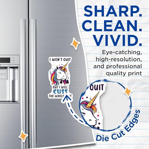 (2 Pack) Unicorn Quote Magnets - Humorous Unicorn Decor - 5" On Longest Side - for Cars, Fridges, Toolboxes - Made in USA - MAG7812