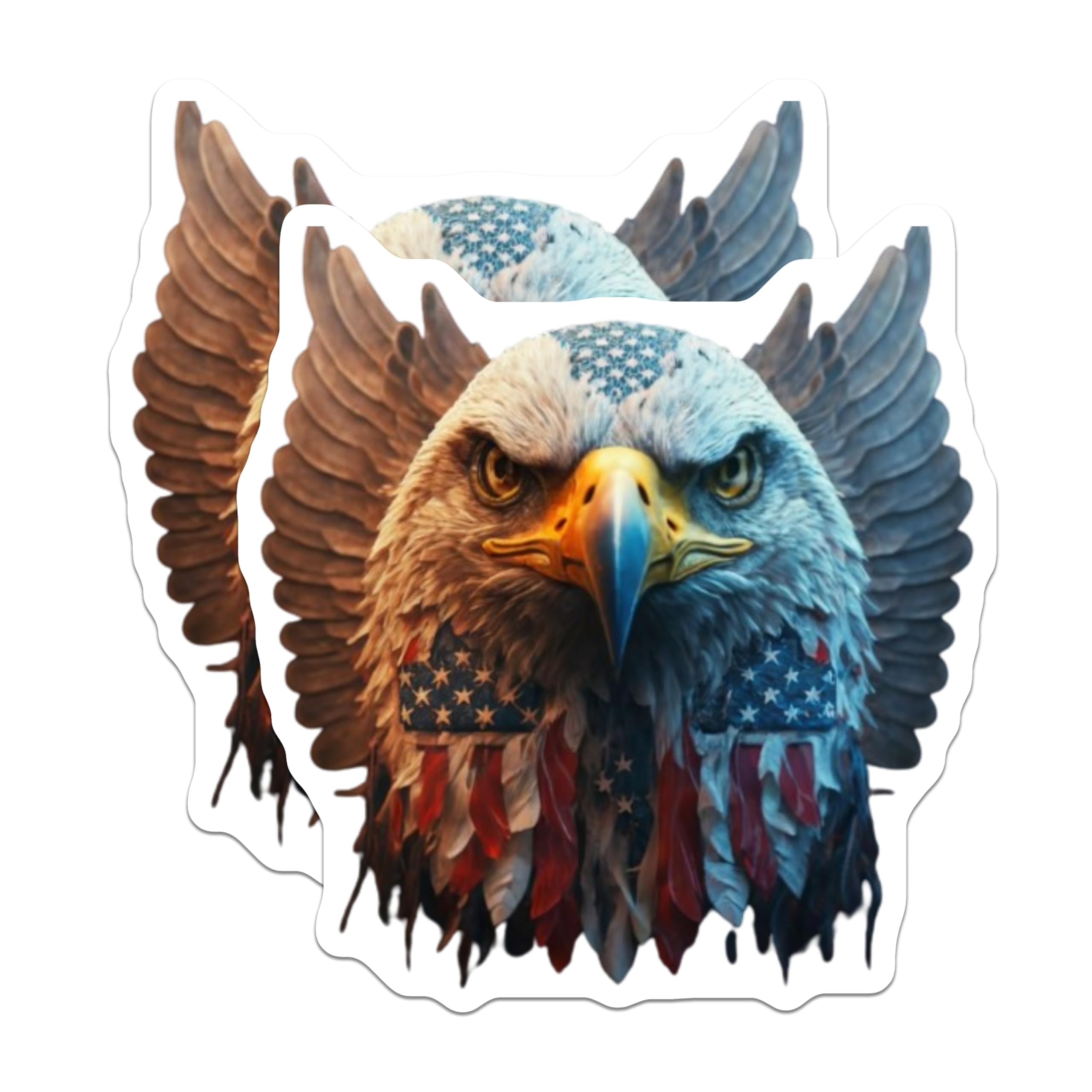 (2 Pack) American Eagle Magnets - US Flag Patriotic Symbol - Freedom Allegiance Decor - 5 Inches On Longest Side - Thick Durable Magnet - Made in USA - MAG22469