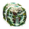 (2 Pack) Majestic Eagle Magnets - Mountain Waterfall Scene - Nature Wildlife Fridge Decor - 5 Inches On Longest Side - Thick Durable Magnet - Made in USA - MAG37329