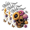 (3 Pack) Leopard Skull Decals - Wild Soul Art - Floral Laptop Decal - 3 Inches On Longest Side - Easy Peel & Apply - Made in USA - 3MCS6142