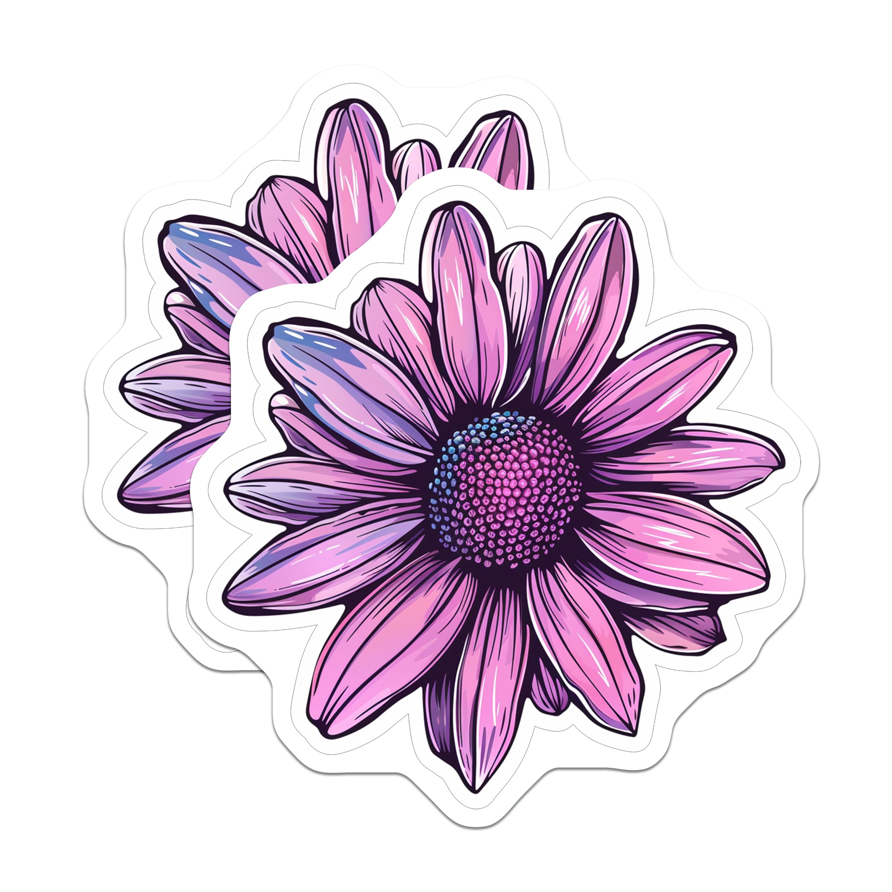 (2 Pack) Pink Flower Magnets - Vibrant Refrigerator Decor - Botanical Locker Accessories - 5 Inches On Longest Side - Thick Durable Magnet - Made in USA - MAG37121