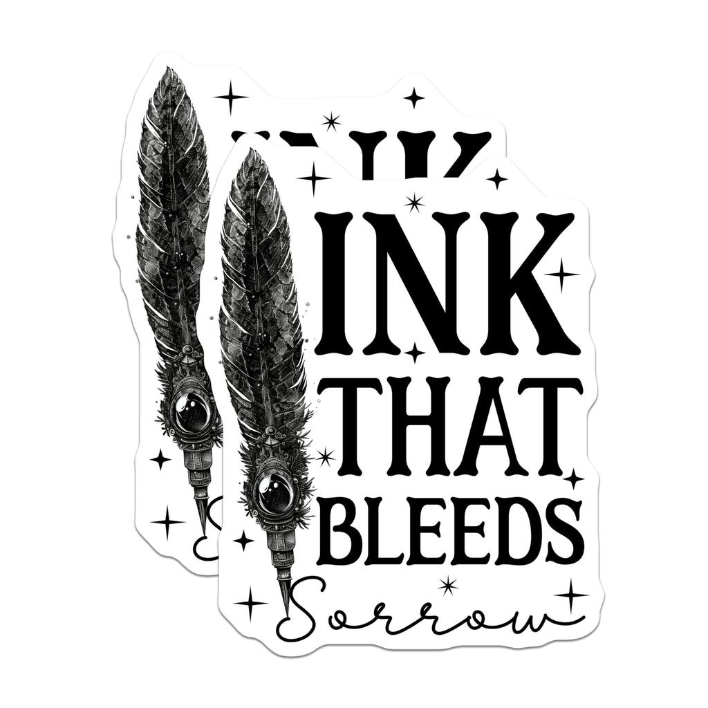 (2 Pack) Ink That Bleeds Magnets - Quill Feather - Literary Decor - Inspirational Quote - 5" On Longest Side - for Cars, Refrigerators, Toolboxes, Lockers - Made in USA BMCS3513