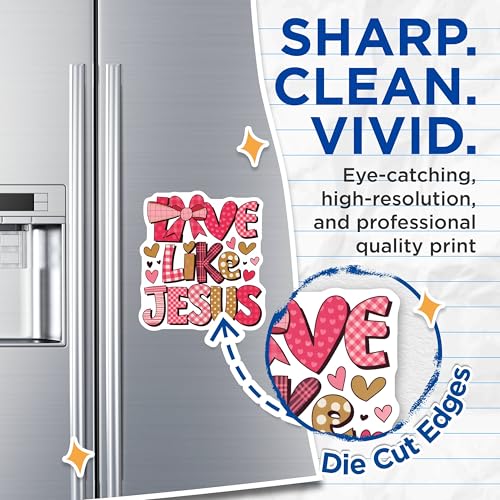 (2 Pack) Love Like Jesus Magnets Magnets - Christian Faith Decor - 5" On Longest Side - Made in USA - Sticks to Refrigerators & Metal Surfaces - MAG8950